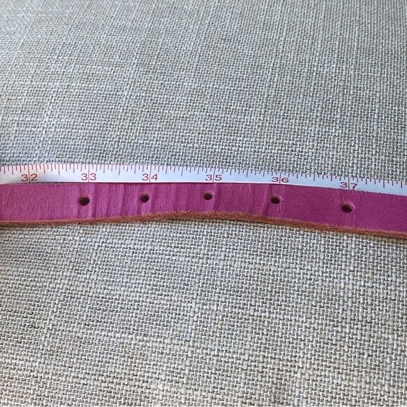 Gap Hot Pink Leather Belt Brass Tone Buckle Size Med - Picture 5 of 6